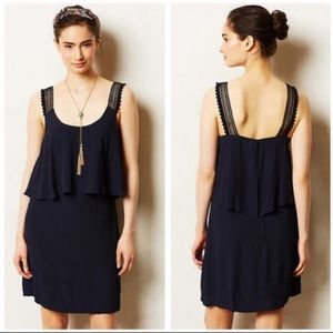 Maeve navy blue crochet strap minidress, S
